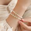 Handmade Imitation Pearl & Jade Bead Bracelet, 1/3 Main Bead Two Styles, Fresh Sweet New Chinese Ethnic Style Women Jewelry, Travel Souvenir