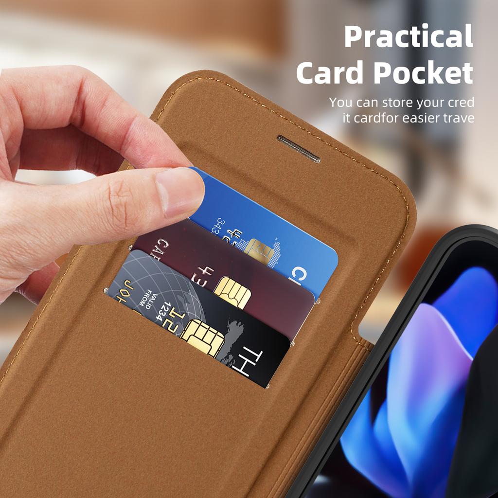 For Google Pixel 8 9 10 series.Lingdun Magnetic Business Leather Case-MagSafe-Compatible with Built-in Card Slots&RFID Blocking