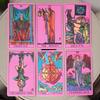 Pink Neon Tarot Deck 10.3*6cm - 78 Classic Rider-Waite Smith Cards Vibrant Trippy Design