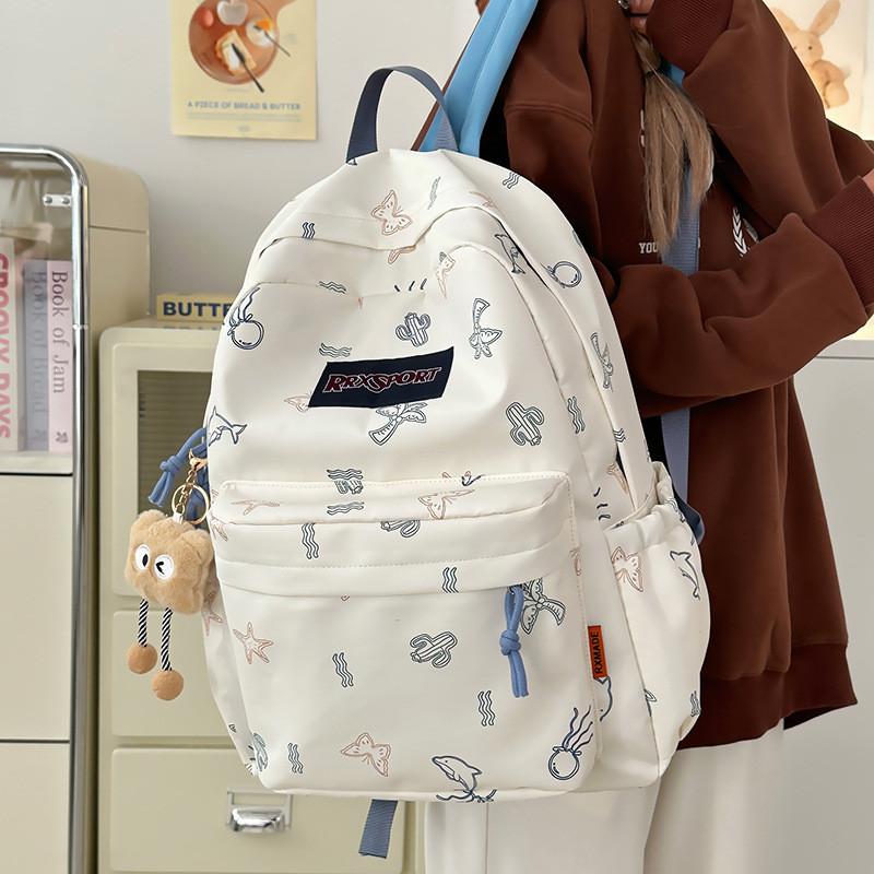 Wal-Tierprint Rucksack für Mädchen und Jungen mit großem Fassungsvermögen und atmungsaktivem Nylonmaterial für Schule und Reisen