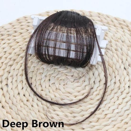 Ladies Thin Clip On Air Bang Wig Hair Front Fringe Extension Hairpiece