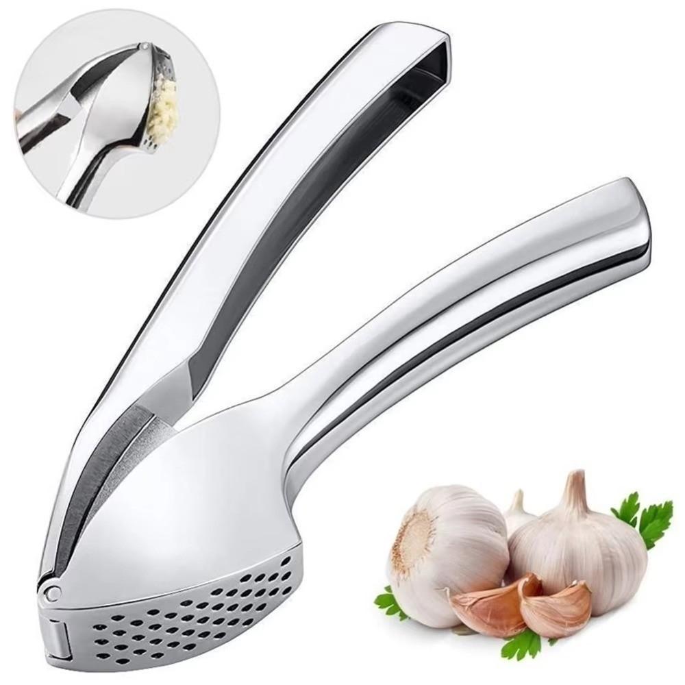 Ergonomic Grip Garlic Mincer Tool Easy-Squeeze Handle Handheld Ginger Crusher  Kitchen Tool