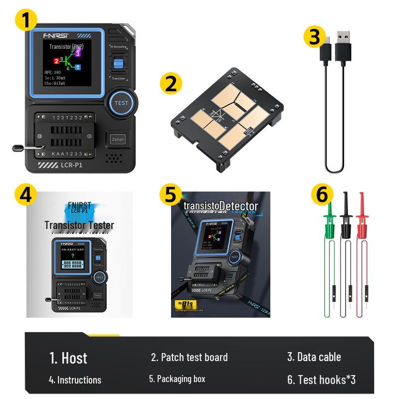 FNIRSI LCR-P1 Capacitance, Resistance, and MOSFET Tester & Triode Component Detector