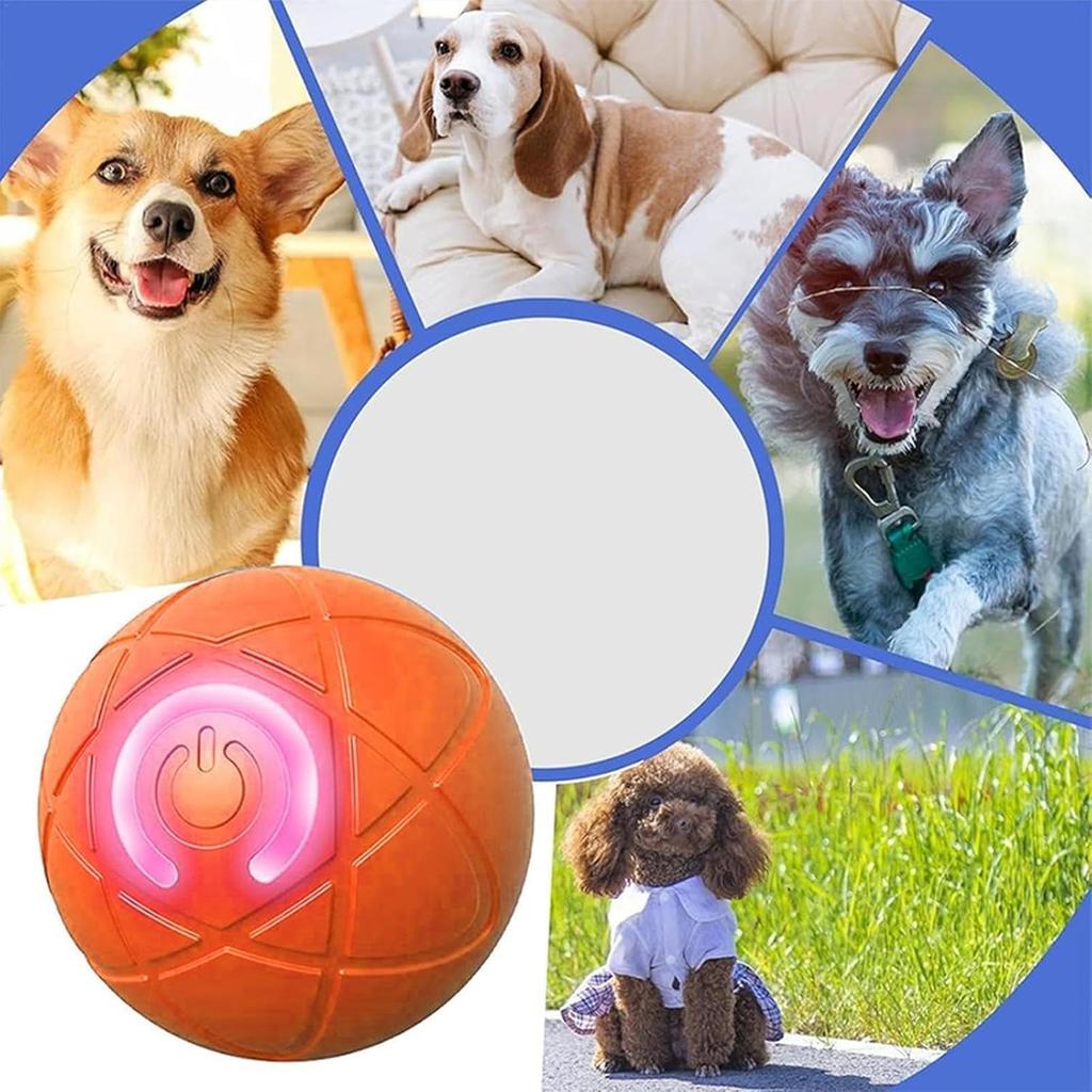 USB Interactive Dog Toy Ball Automatic Moving Bouncing Rolling Ball Smart Puppy Interactive Dog Chew Toy Ball