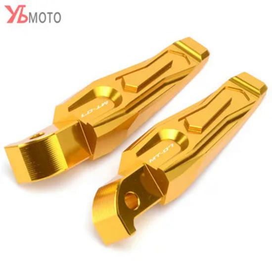 Motorcycle CNC Foot Pegs Rear Passenger Footrests Fit For Yamaha MT07 MT 07 MT-07 2014-   With Laser Logo