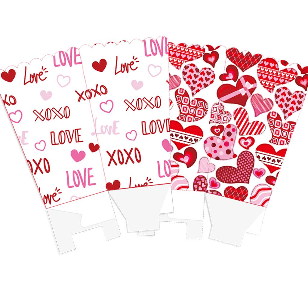 4 Stück Valentinstag-Mottoparty-Dekoration Liebe Popcorn-Box Backwaren-Karton Individuelle Anpassung
