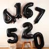 Birthday Arrangement 32 Inch Black Digital Balloon Party Boys Girlfriend Photo Props Room Decoration Scene