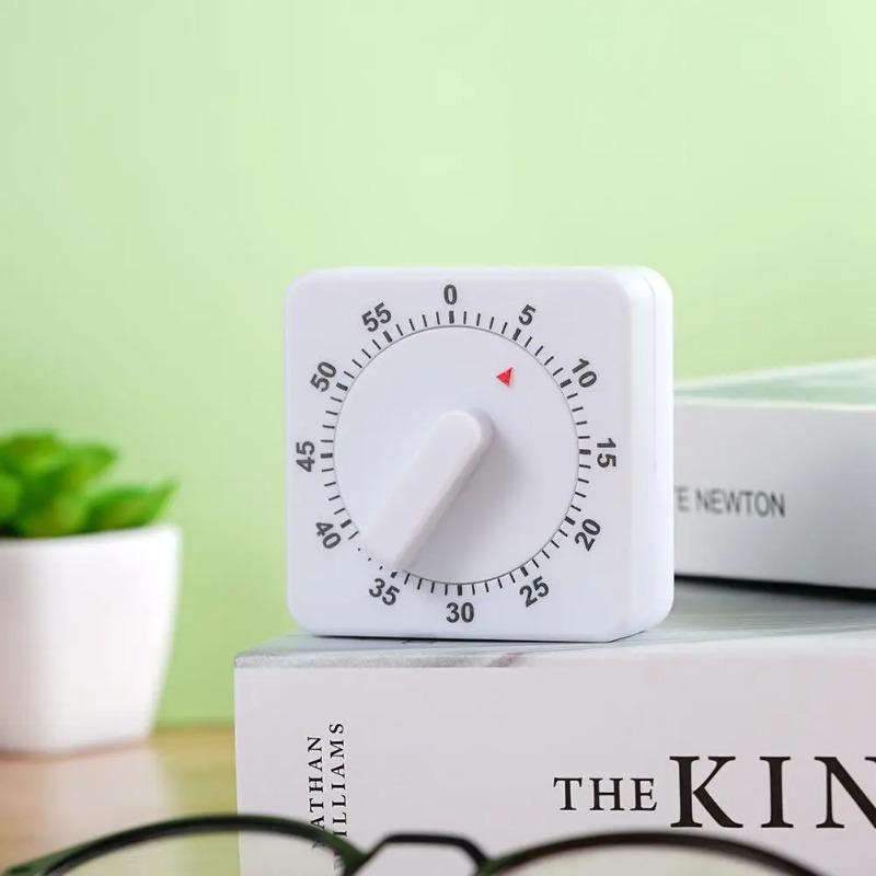 60 Minutes Mechanical Kitchen Timer Square Countdown Alarm Reminder for Cooking Baking Food Preparation Timing Tool