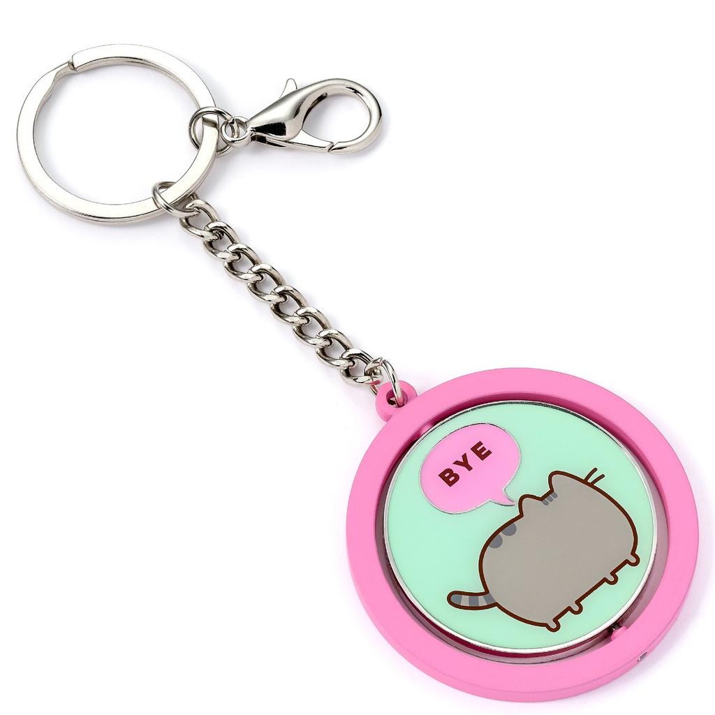 Pusheen the Cat Pink & Blue "Hi , Bye" Spinning Keyring