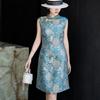 Lanserer Elegant Silk Brocade Cheongsam Dress