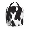 Bestselling Cow Animal Print Cowboy Country Ranch Farm Style Nylon Texture Thermal Lunch Bag Open Air Meal Insulated Lunch Bag