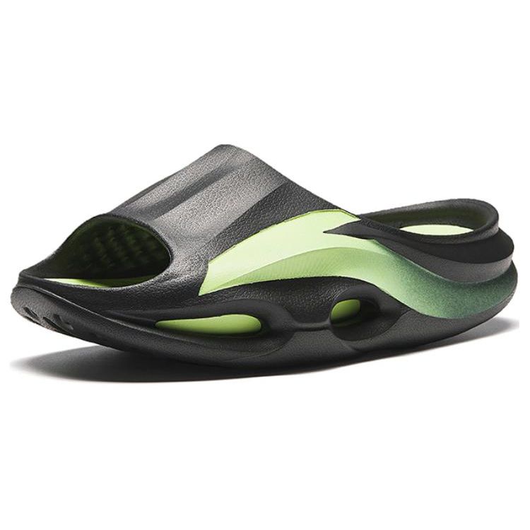 Anta Comfortable Breathable Simple Slide Sandals Men Footwear Black Green 112438519-4