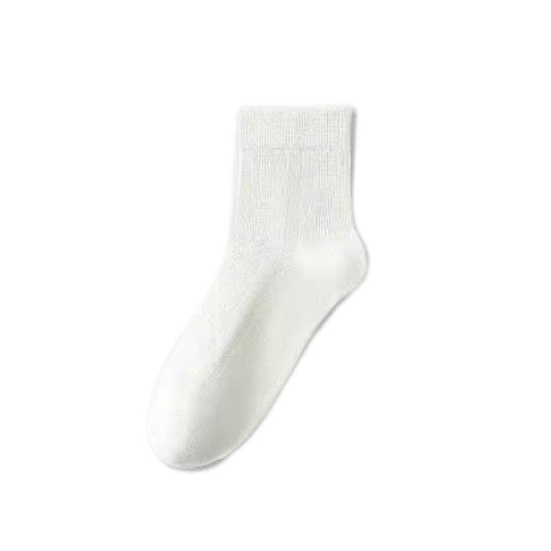 Socks Men's Summer Mesh Breathable Anti-Bacterial Odor-Resistant Lightweight Sport Plain Color Versatile Mid-Calf Socks