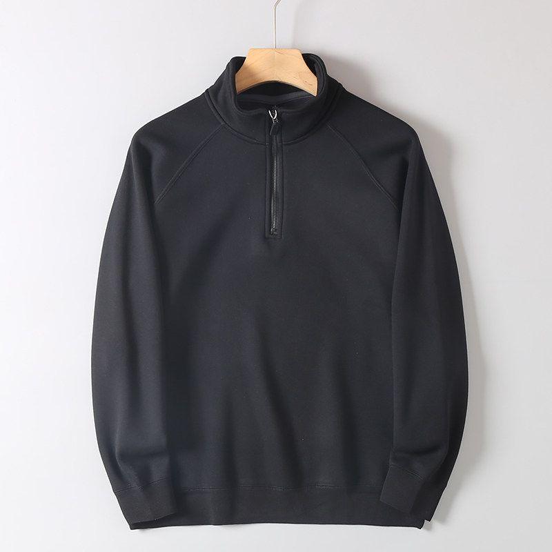 Original Export Surplus, Cut Label, Thickened and Fleece-Lined Men's Autumn and Winter Warm Half-Zip Stand Collar Casual Sweatshirt Jacket