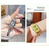 Fashion Luxury Square Dial Women Quartz Watch Elegant Alloy Strap Waterproof Wristwatch Reloj Mujer Girls Clock Gift
