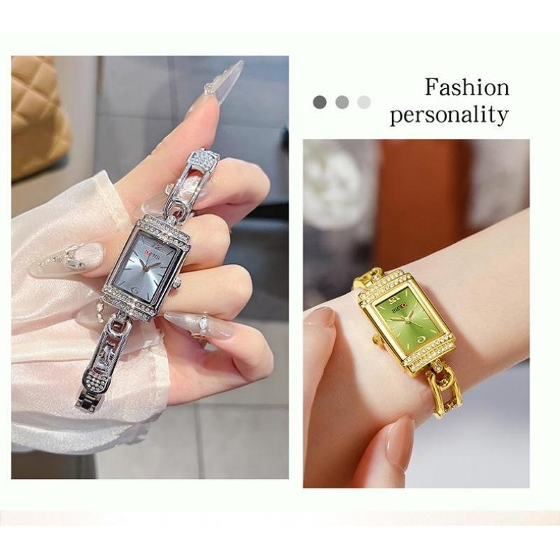 Fashion Luxury Square Dial Women Quartz Watch Elegant Alloy Strap Waterproof Wristwatch Reloj Mujer Girls Clock Gift