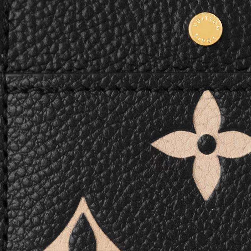 Louis Vuitton Logo Embossed Soft Grain Cowhide Card Holder Women Accessories Black M81022