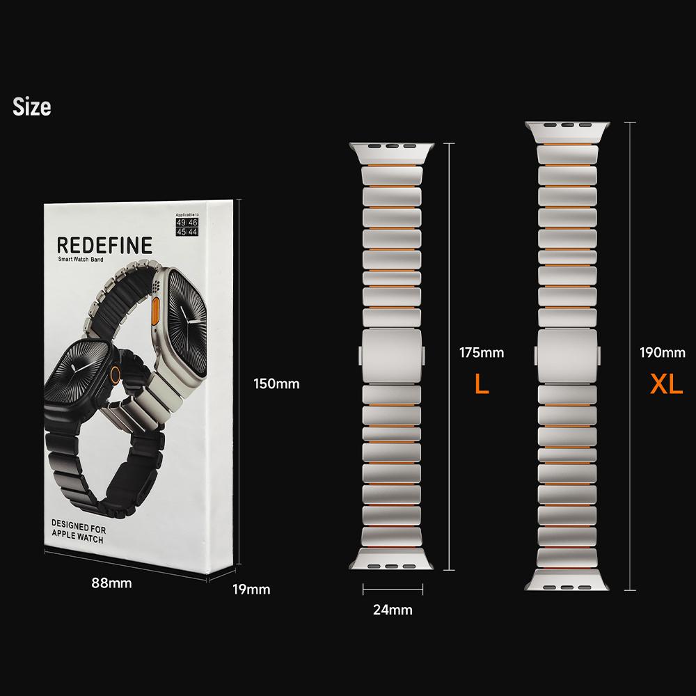 Titanový pásek pro Apple Watch Ultra 3 Pásek 49mm Luxusní kovový řemínek pro Iwatch Series 10 11 46mm 9 8 7 45mm 5 6 SE3 44mm Guma