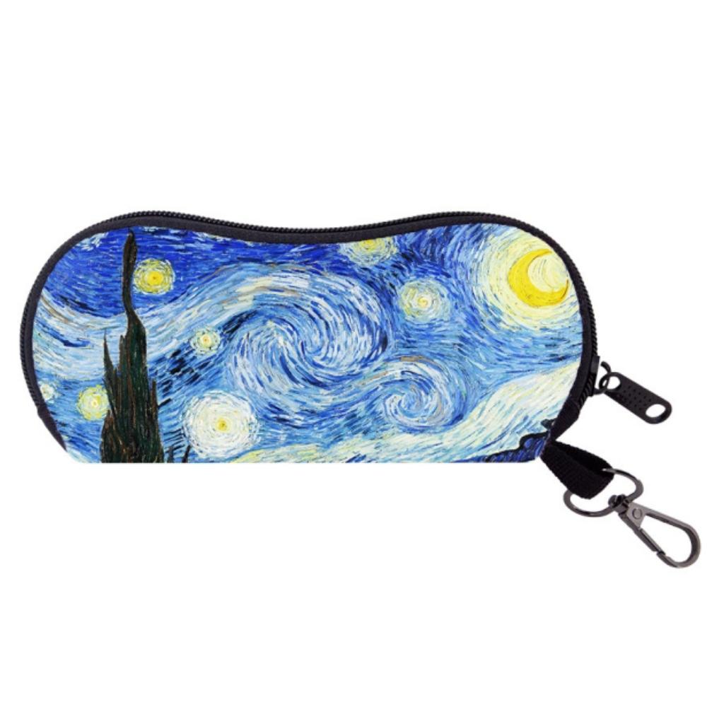 Sunflower Eyeglass Holder Compact Eyewear Glasses Case Starry Night Glasses Case Portable Portable Glasses Bag For Backpack