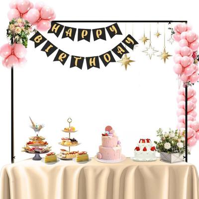 Over The Table Rod Stand with Clamps Adjustable 59"-86" Length 28"-41" Height Table Arch Stand Metal Balloon Garland Arch