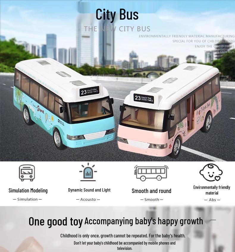 Children's Double-Decker Bus Toy: Convertible Police/Sightseeing Model with Openable Doors, Sound, Light & Inertial Motion