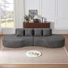 310CM Modular Foam Sofa, 2-Piece Sofa Without Frame, 100% High-Density Memory Foam, Removable Washable Teddy Fleece Cover, Modern Minimalist Couch