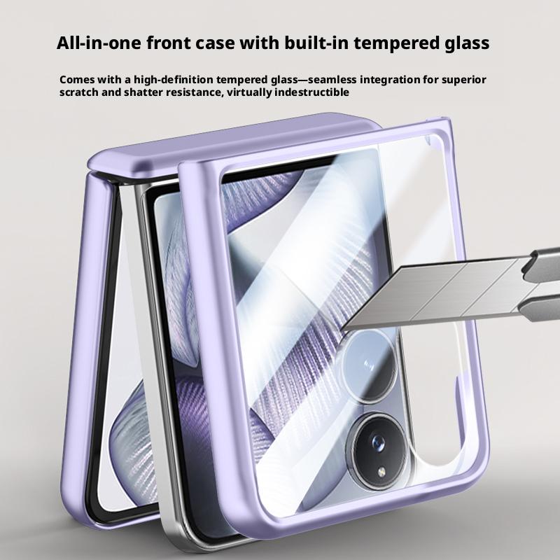 Magnetic Metal Holder Tempered Glass Film Full Protect Case For Xiaomi Mi Mix Flip2 Flip 2 Spring Hinge Protect Cover