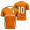 T-shirt Estiva Unisex Stampa Costa d'Avorio Scollo a V Manica Corta Maglietta Costa d'Avorio Maglie Taglie Forti T-shirt Sportiva Fan di Calcio