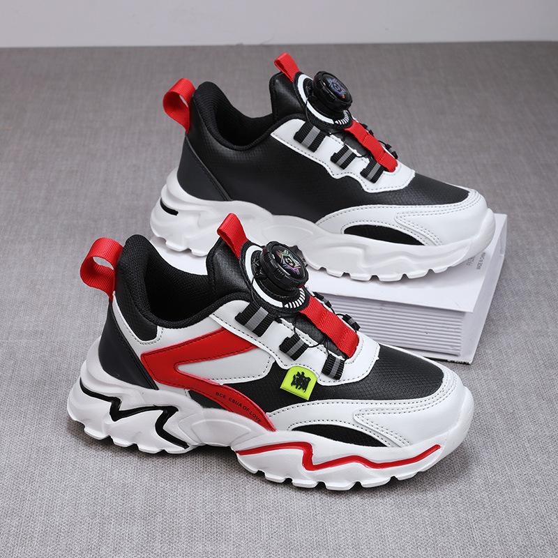 

Новые кожаные кроссовки для мальчиков 2025, модные весенне-осенние, новые детские нескользящие и легкие кроссовки для бега для среднего и старшего возраста 39