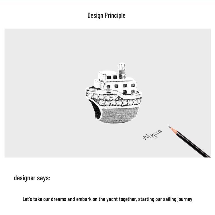 Yinziyun Ocean Series Sterling Silver Luxury Yacht Beaded Accessory SCC1379