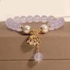 Zakol Cute Romantic Natural Crystal Stone Ball Strand Bracelets For Women Girls Dopamine Crystal Beaded Wristlet Zircon Gifts