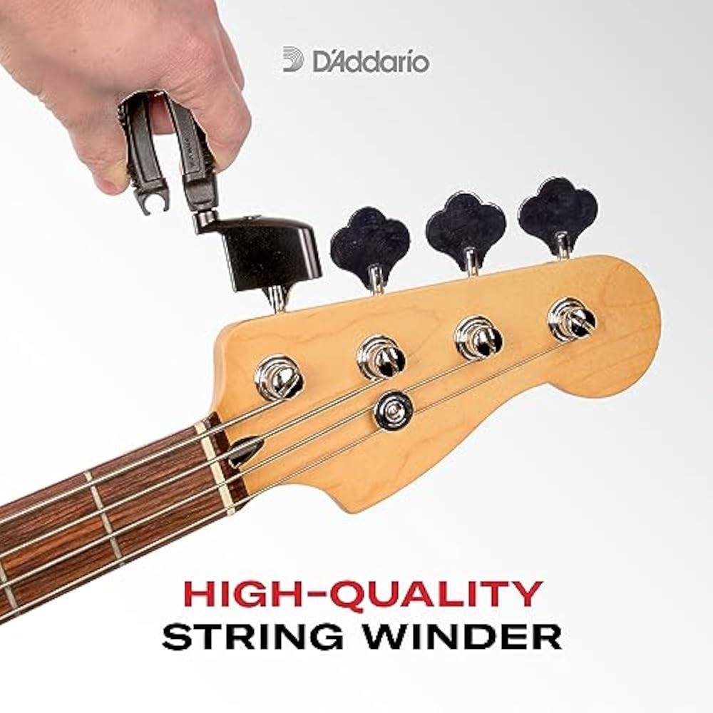 D'Addario String Winder for Bass with Pin Puller/Cutter Function Bass Pro-Winder DP0002B [Authent...