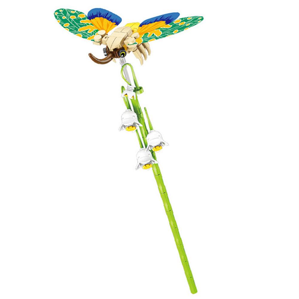 City Creativity Insect Bouquet Bonsai Potted Plant Flower Bouquet Building Blocks Bricks Model Home Decoration Toy For Kids