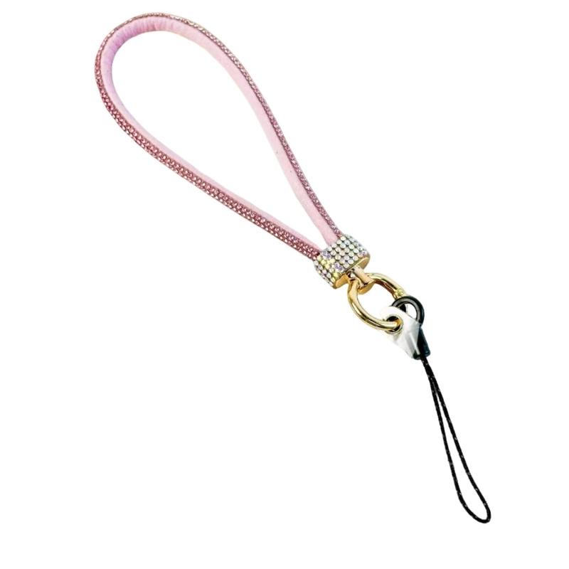 Sparkling Rhinestones Phone Lanyard Short Wristband Secure Carry Solution Business Casual Wrist Strap