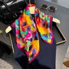 53Cm 100% Silk Square Scarf Women Foulard Colorful Hairband Hands Female Bandana Neck Ties Decorate Hijab Neckerchief Headbands