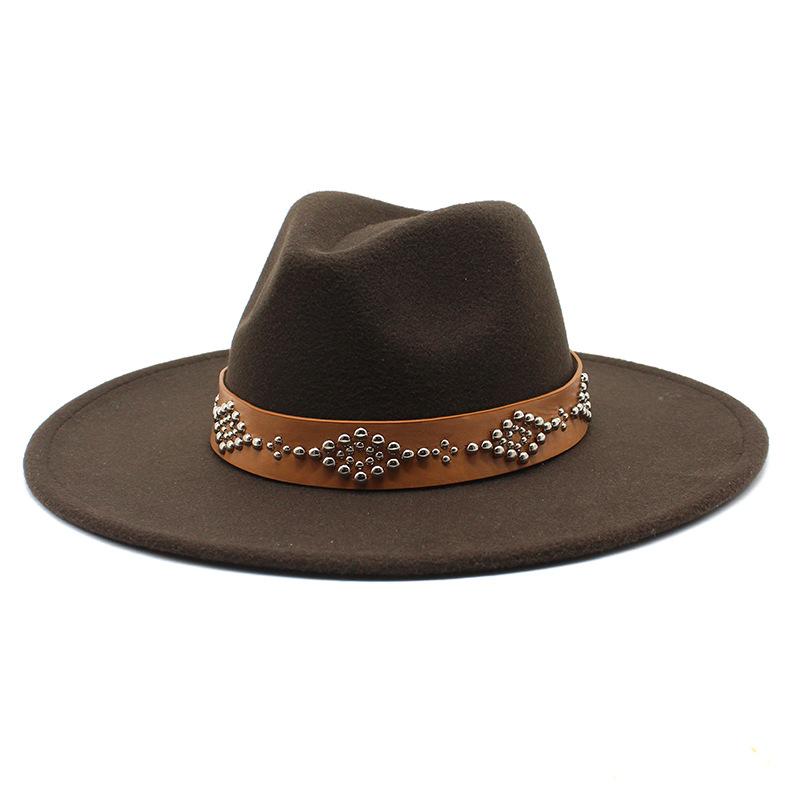 2022 Fedora Hat for Women Retro Wool Felt Jazz Hat 9.5CM Wide Brim Church Wedding Hat Street Fashion Black Dress Cap