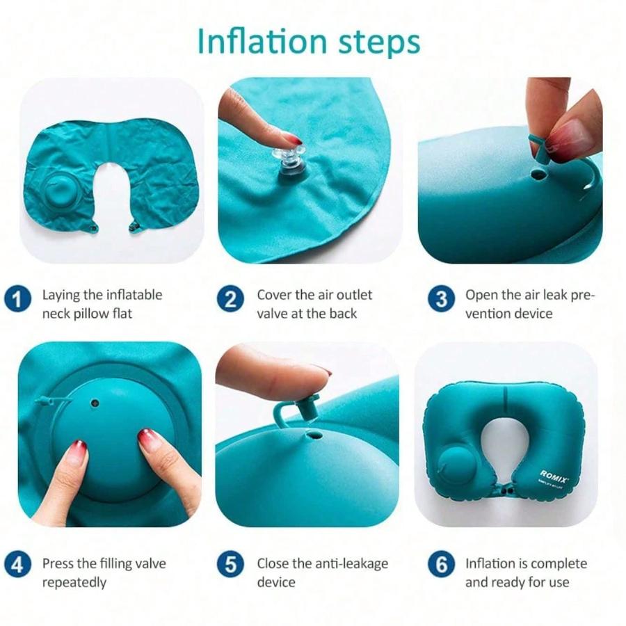 2pcs Inflatable Neck Pillow for Traveling Blow Up Neck Pillows for Air Travel Travel Pillows Inflatable U-shaped Pillow