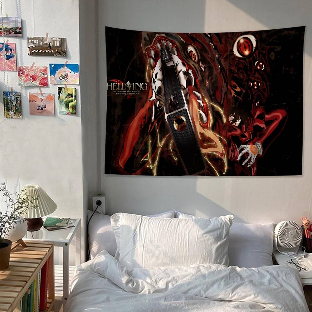 HHellsingS Anime Hanging Bohemian Tapestry Bohemian Wall Tapestries Mandala Cheap Hippie Wall Hanging