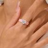 Elegant Pink Silicone Ring 3-Prong Clear Heart Solitaire CZ,Dainty Casual Engagement Jewelry For Ladies