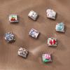 Fashion Cherry Flower Heart Star Dreamy Shiny Zircon Y2K Italian Charm Links Fit 9mm Bracelet Stainless Steel DIY Making Jewelry