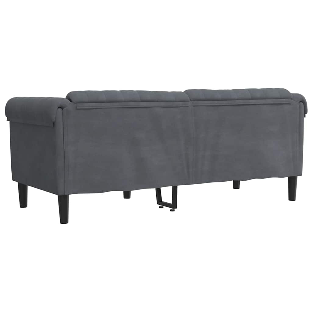 Vidaxl Sofa Dwuosobowa, Ciemnoszara, Aksamit