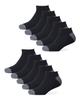 [Amazon Essentials] 10-Pack Sports Socks, Ankle Length, Highly Breathable, Cushioned, Performance Cotton, Men's, Black, Sizes 25.0-27.0 Cm