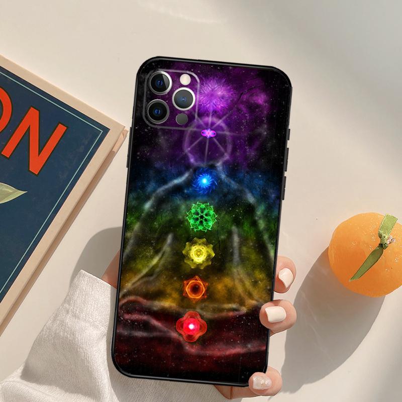 The Mandala Chakra Insist Yoga Funda Case For iPhone 15 14 16 Pro Max 11 12 13 Pro Max Mini XR 16e 16 15 Plus Phone Cover