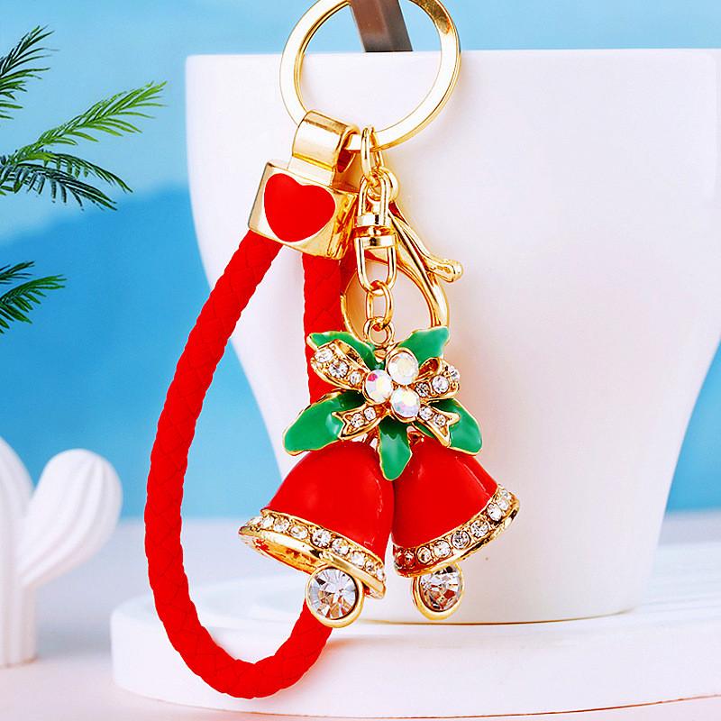 Rope Red Elegant Keychain With Classic Christmas Bell Unique Gift For Any Celebration