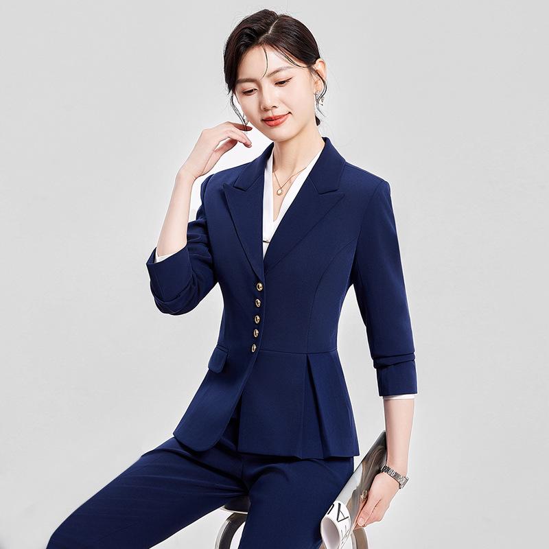 Autumn Korean Style Women's Professional Suit Set for Office and Jewelry Store Receptionists