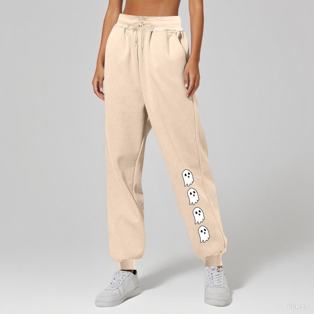 Ladies' Printed Unisex Casual Pocket Drawstring  Pants