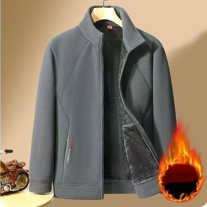 Herren Herbst Dicke Warme Fleecejacke Winter Einfarbig Lässig Polarjacke Outdoor Windjacke Sportbekleidung Oberbekleidung