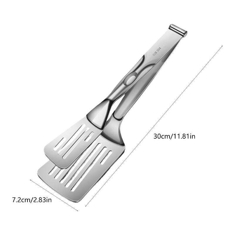 Grillzange aus Edelstahl mit ergonomischem Griff, rutschfester Griff, spülmaschinenfest, ideal für Steak, Grillen, Backen