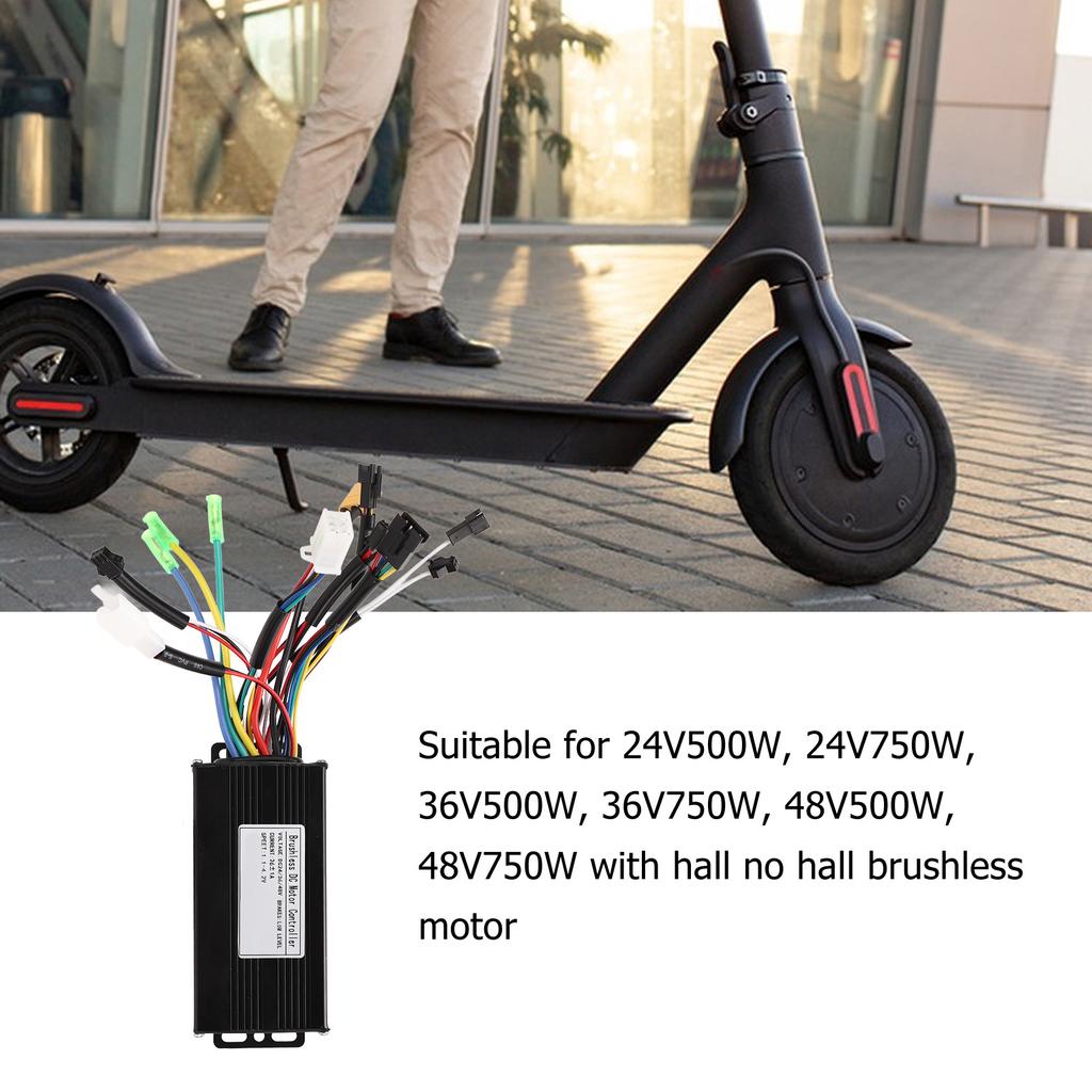 New 24V 36V 48V 500W 750W Electric Bike Motor Brushless Controller Scooter Parts 3 Mode Sine Wave 26A Modified Accessories