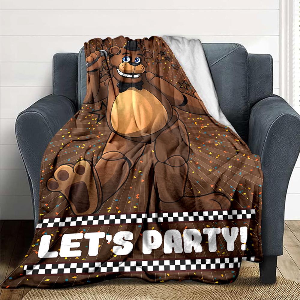 1Pc Fnaf Freddy'S Horror Theme Blanket For Couch Bed Plush Cozy Fuzzy Blanket Super Soft Warm Blankets For Fall And Winter 0918217